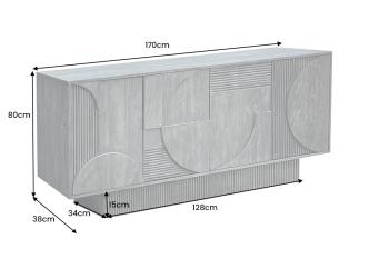 Dressoir grijs mangohout 170 cm