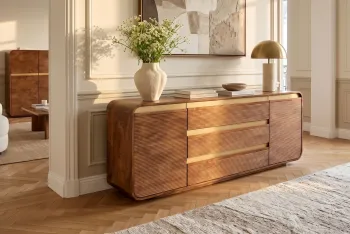 TV-dressoir mangohout donkerbruin 177 cm