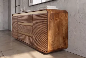 TV-dressoir mangohout donkerbruin 177 cm