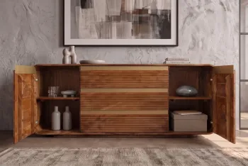 TV-dressoir mangohout donkerbruin 177 cm