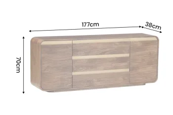 TV-dressoir mangohout donkerbruin 177 cm