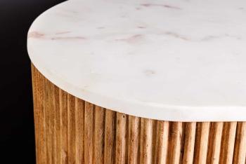 Dressoir mangohout 70 cm met marmer bovenpaneel