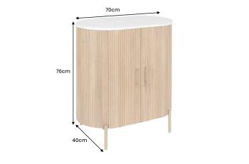 Dressoir mangohout 70 cm met marmer bovenpaneel