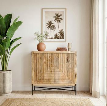 dressoir kast mangohout naturel 91 cm