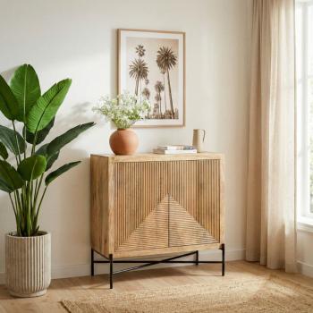 dressoir kast mangohout naturel 91 cm