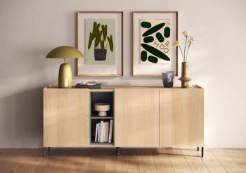 Sideboard licht eiken groen accent 180 cm