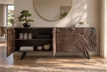 sideboard mangohout donkerbruin 177 cm