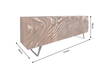 sideboard mangohout donkerbruin 177 cm
