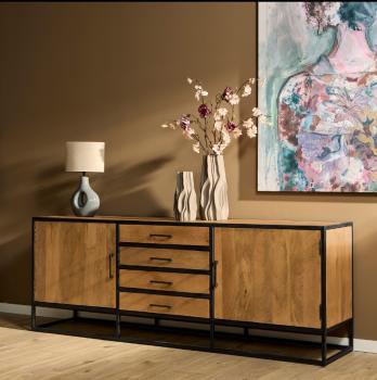 Dressoir mango metaal 210 cm