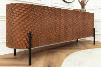 Dressoir bruin mangohout 177cm honingraat