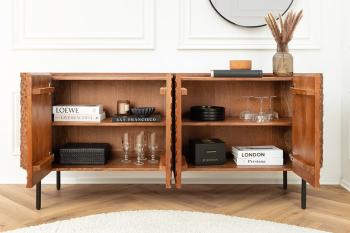 Dressoir bruin mangohout 177cm honingraat