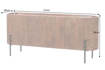 Dressoir bruin mangohout 177cm honingraat