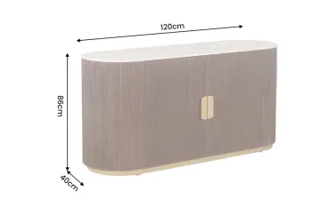 Dressoir mangohout bruin marmer wit 120 cm