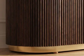 Dressoir mangohout bruin marmer wit 140 cm