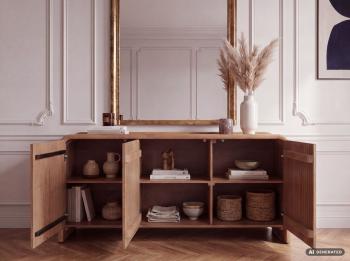 dressoir mangohout warm bruin 160 cm