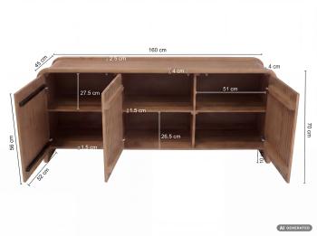 dressoir mangohout warm bruin 160 cm