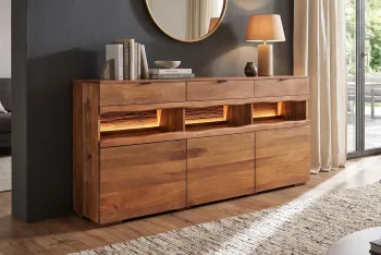 dressoir mangohout met LED verlichting 180 cm