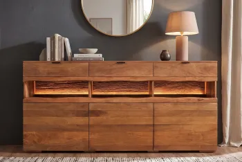 dressoir mangohout met LED verlichting 180 cm