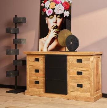 Industrieel dressoir mangohout metaal 160 cm