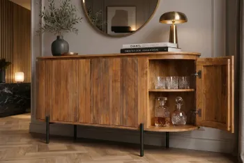 Dressoir mangohout naturel bruin 160 cm