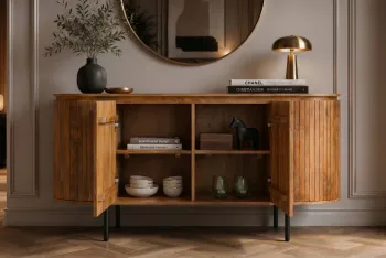 Dressoir mangohout naturel bruin 160 cm
