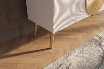Dressoir mangohout wit gouden accenten 177 cm