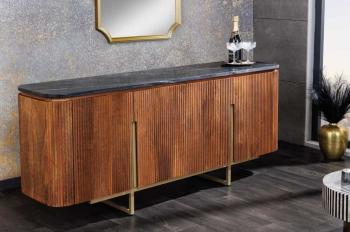 Dressoir mangohout met zwart marmer 160 cm