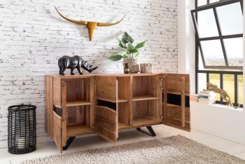 Detail boomstam dressoir acacia 175 cm