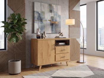 Dressoir lichtbruin eiken kleur 116 cm