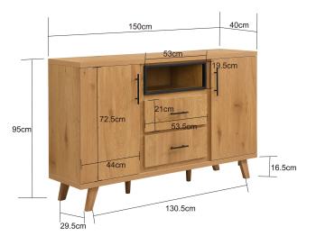 dressoir eiken kleur 150 cm