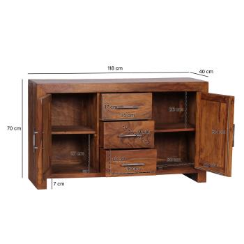 dressoir sheesham hout 118 cm