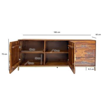 Dressoir massief sheesham hout 180 cm