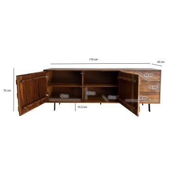Dressoir massief sheesham hout 175 cm
