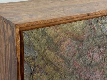 TV dressoir sheesham hout natuursteenlook 150 cm