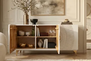 Modern sideboard wit mangohout 140 cm