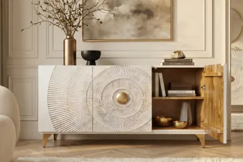 Modern sideboard wit mangohout 140 cm