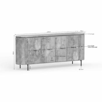 Modern design dressoir mangohout taupe 210 cm