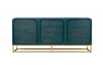 dressoir turquoise mangohout gouden ginkgo accenten 160 cm