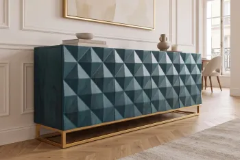 dressoir turquoise mangohout 177 cm