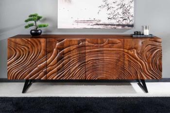 dressoir acaciahout met 3D houtpatronen 175 cm
