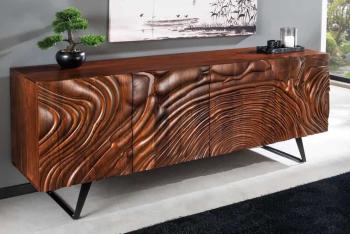 dressoir acaciahout met 3D houtpatronen 175 cm