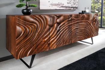 dressoir acaciahout met 3D houtpatronen 175 cm