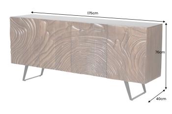 dressoir acaciahout met 3D houtpatronen 175 cm