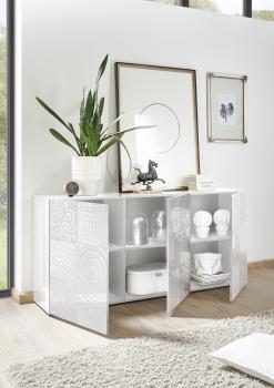 miro dressoir wit met zeefdruk