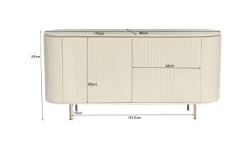 Sideboard beige mangohout 170 cm