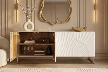 dressoir wit mangohout 177 cm