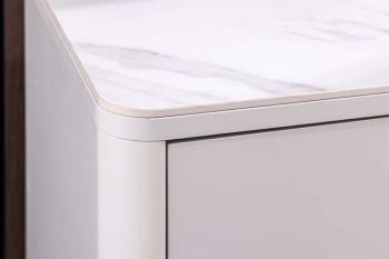 Wit gelakt dressoir met marmerlook keramiek bovenblad 180 cm
