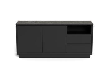 zwart dressoir met keramiek bovenblad 160 cm