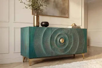 Modern sideboard turquoise mangohout 140 cm