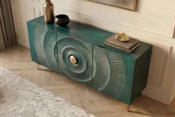 Modern sideboard turquoise mangohout 140 cm